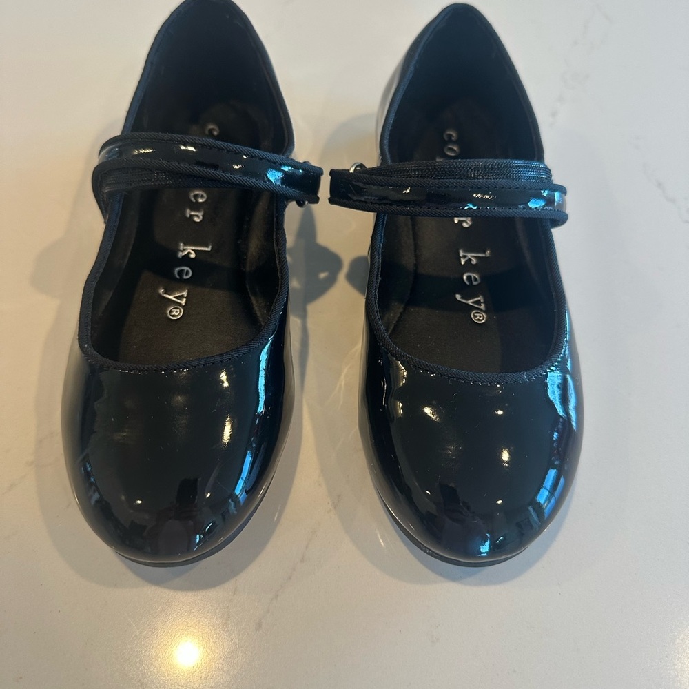 Copper Key Glossy Black Kids Dress Shoes